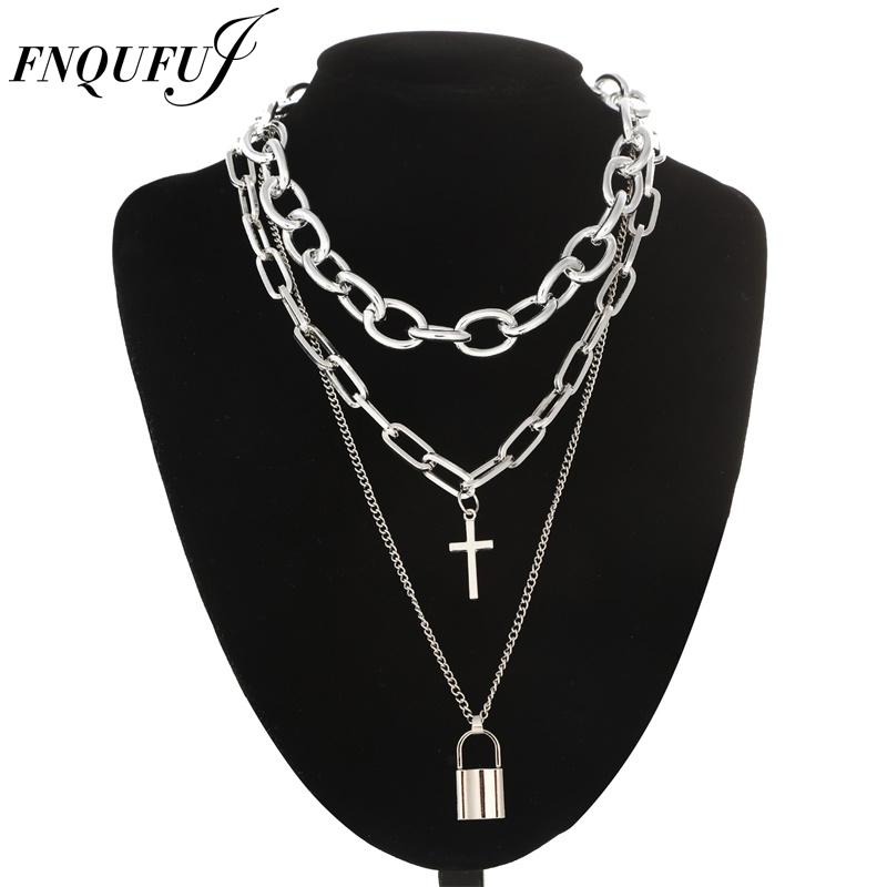 Men Accessories Neck Chain - FNQUFUJ, joyería estética grunge en capas,