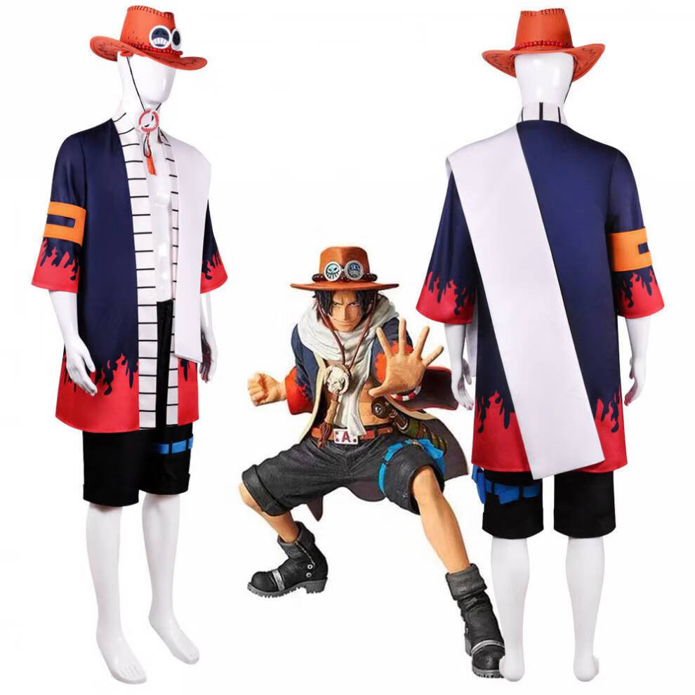 Men'S Kimono Accessories - Disfraz de Anime Portgas D Ace,