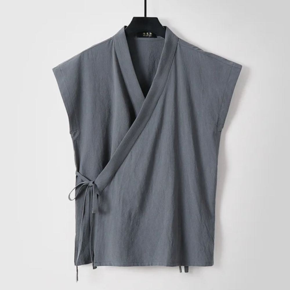 Men'S Kimono Accessories - Chaleco de lino y algodón para