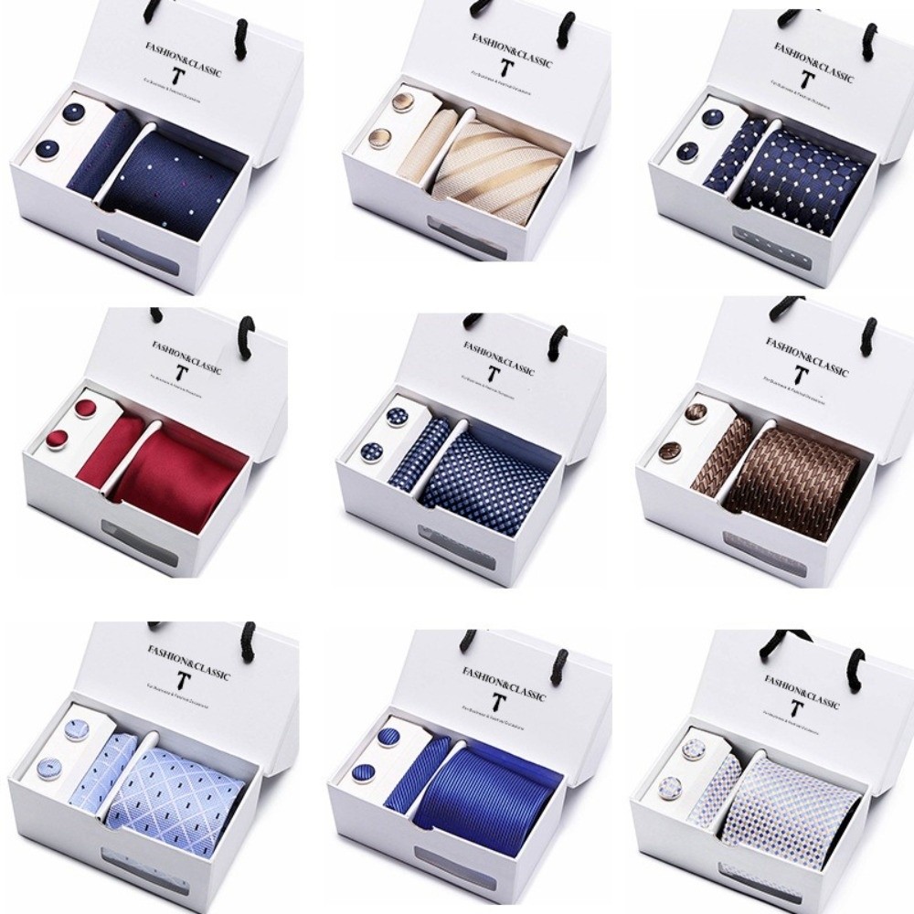 Neck Tie Set Box - Corbata de seda jacquard tejida de