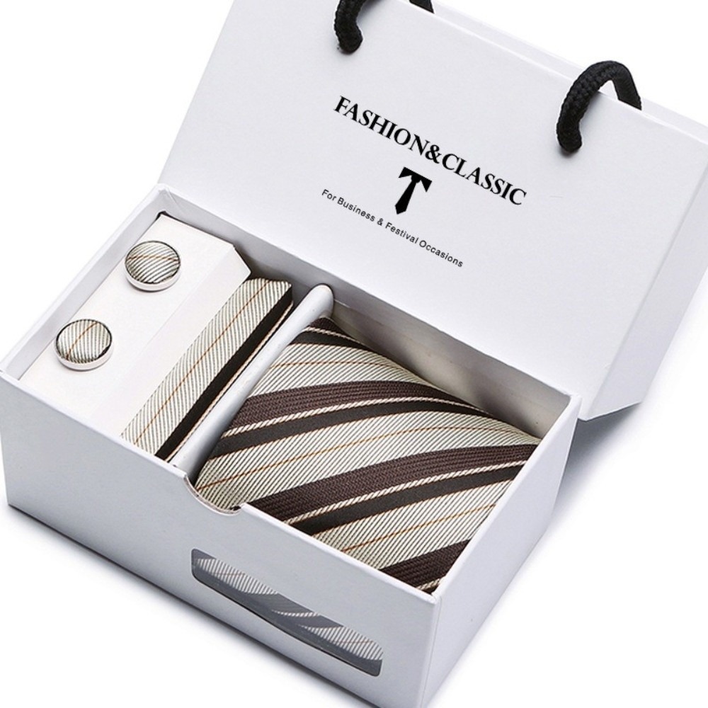 Neck Tie Set Box - Corbata de seda jacquard tejida de