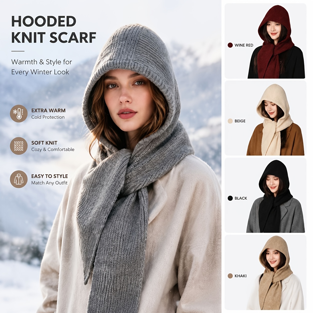 Bufanda con capucha para mujer - Men Accessories All reseña y precio
